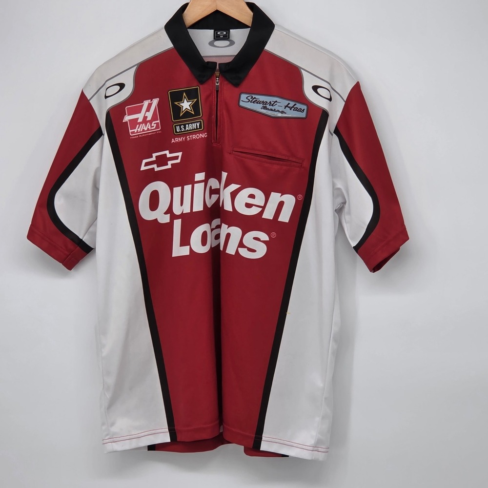 Oakley Stewart-Haas Racing Quicken Loans NASCAR Jersey Mens M Streetwear Clrblck